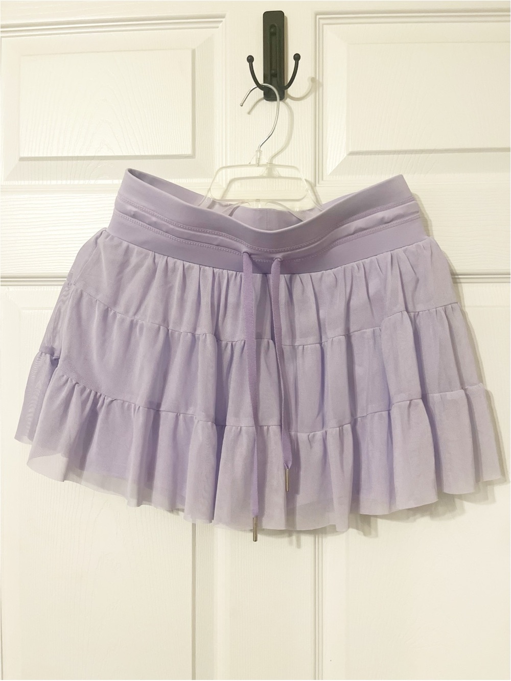 SHEIN Light Lavender Tiered Mini Skirt with Drawstring Waist